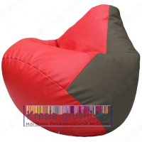 Бескаркасное кресло мешок Груша Г2.3-0917 (красный, серый)